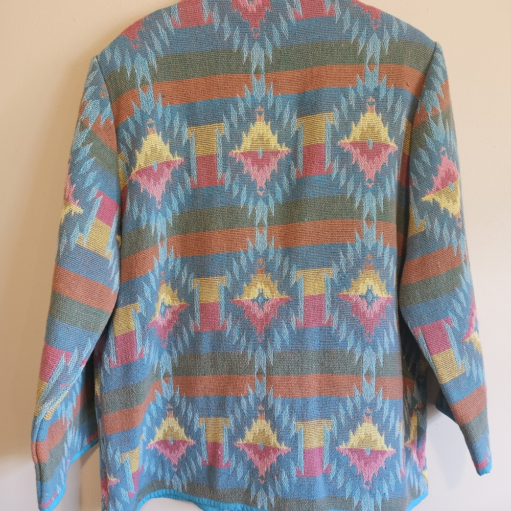 Vintage Bedford Fair Womens Sourhwestern Tapesty Blazer Size XL - Picture 7 of 13